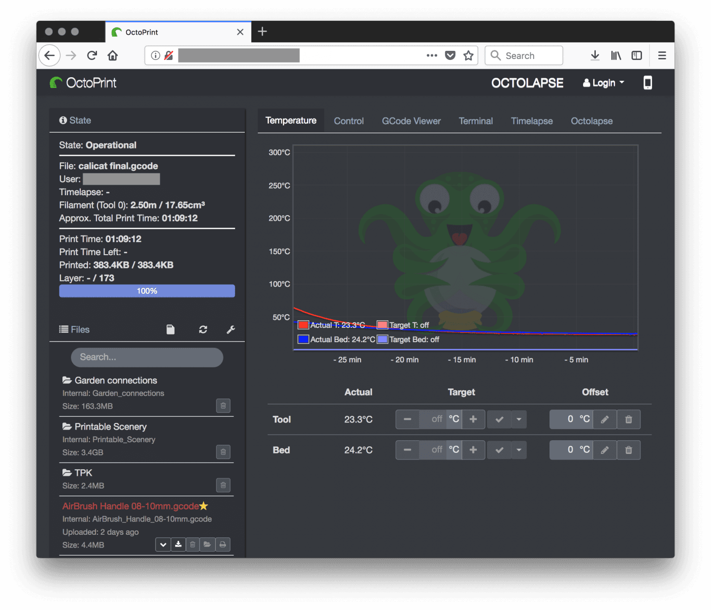 3D printers interface