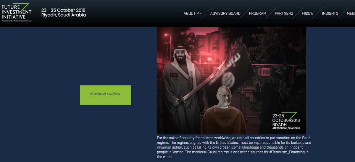Future Investment Initiative defaced
