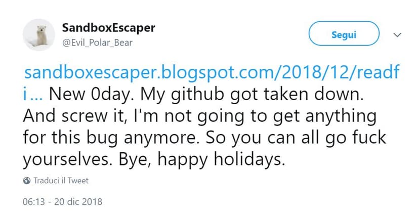 Researcher disclosed a Windows zero-day for the third time in a few months