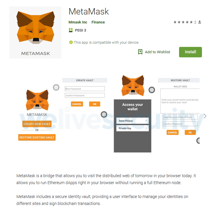 MetaMask app on Google Play was a Clipboard Hijacker