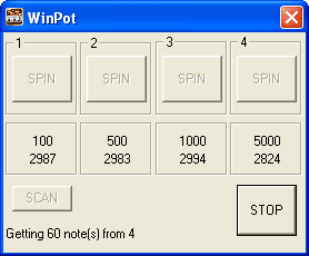 The interface of WinPot ATM Malware looks like a slot machine