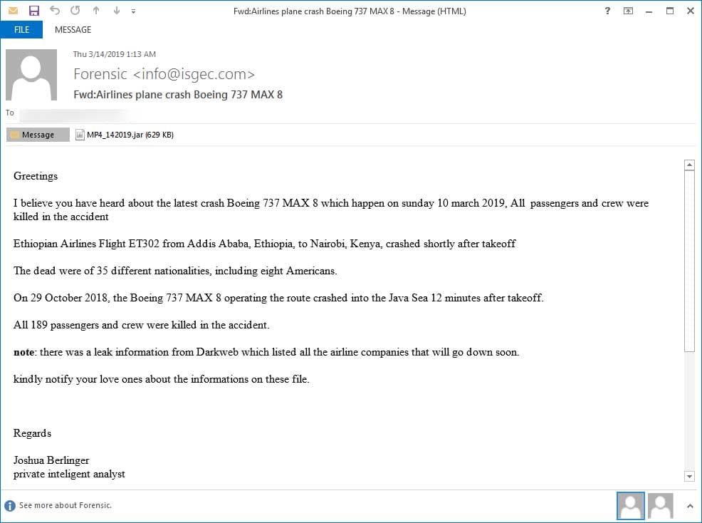 spam boeing 737 max-