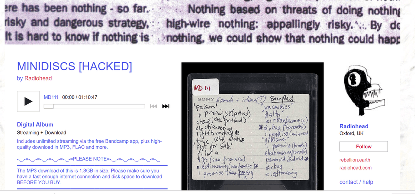 Radiohead releases a trove of stolen music in response to the hack