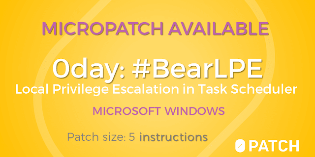 0patch experts released unofficial Patch Available for Recent Windows 10 Task Scheduler Zero-Day