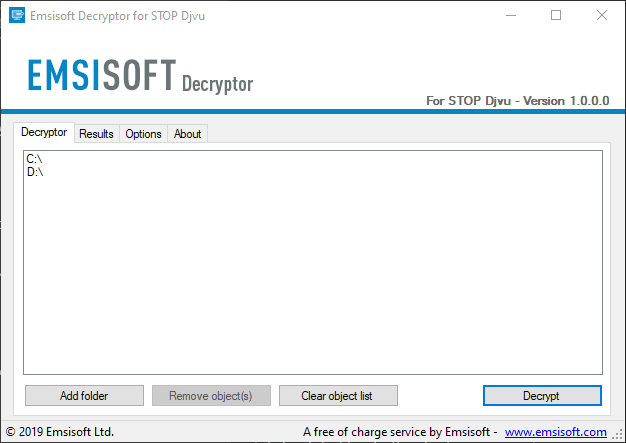 Emsisoft released a free decryption tool for the STOP (Djvu) ransomware