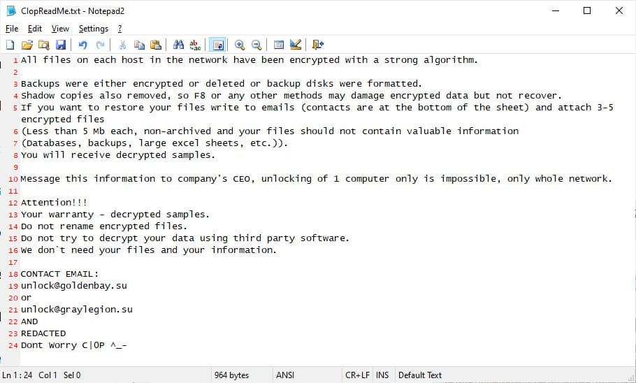 FIN7 clop ransomware