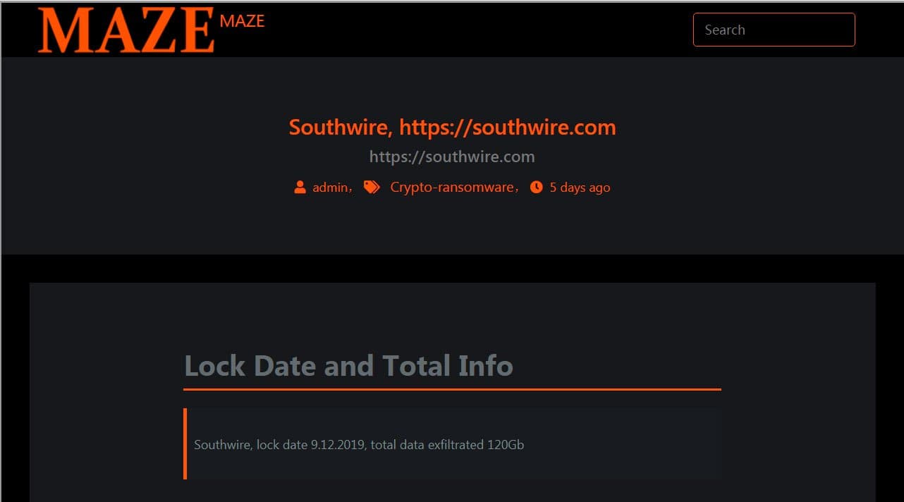 Maze ransomware