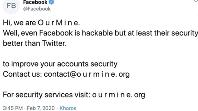 Facebook’s official Twitter and Instagram accounts hacked by OurMine