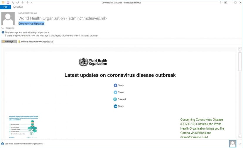 New Coronavirus-themed malspam campaign delivers FormBook Malware
