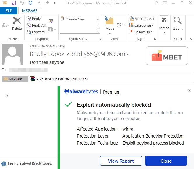 Nemty ransomware “LOVE_YOU” malspam campaign