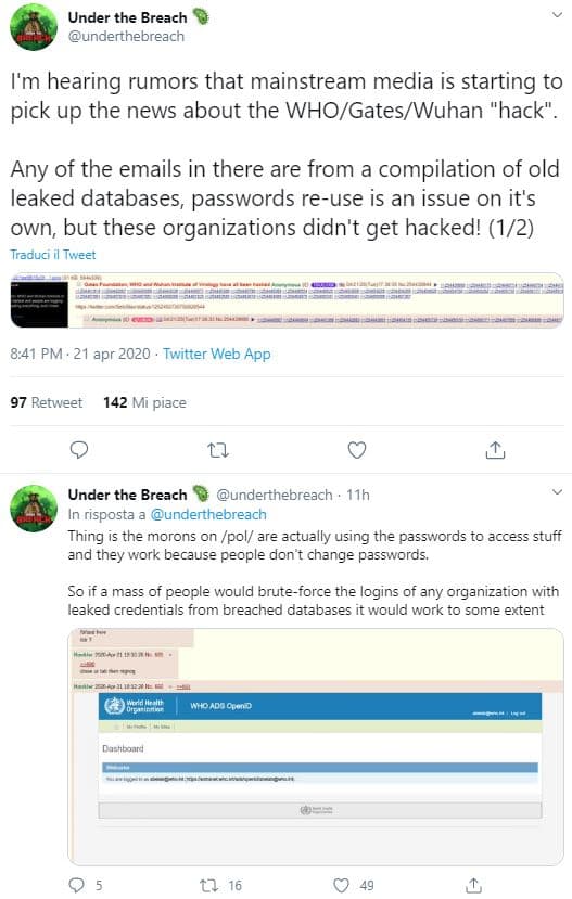 COVID-19 – Neo-Nazis spread a list of credentials for Gates Foundation, NIH, and WHO employees