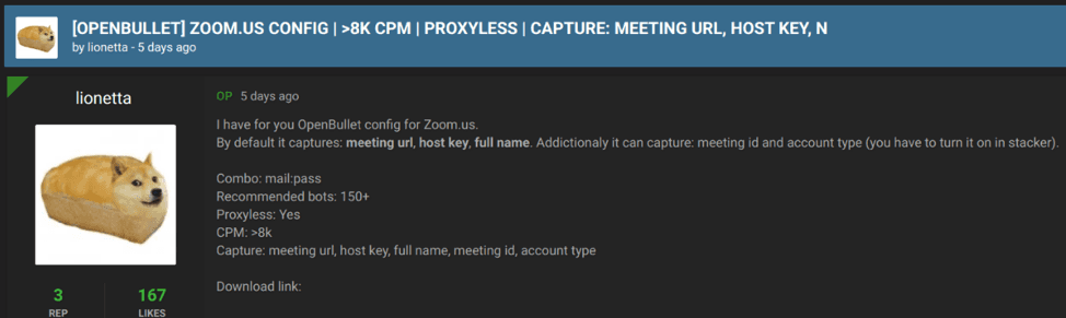 Zoom dark web