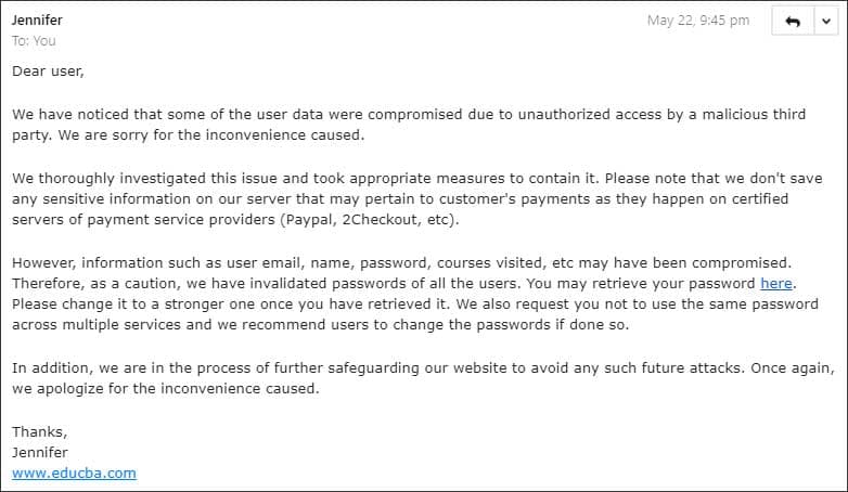 EduCBA data breach