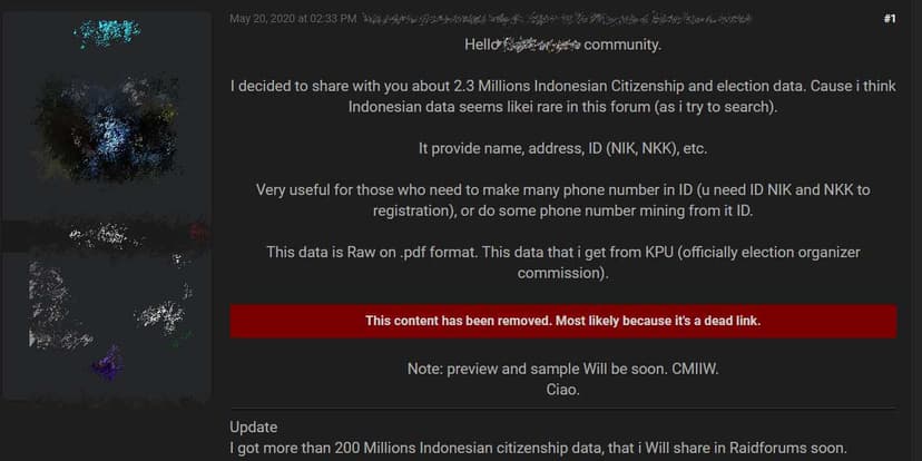 Voter information for 2 millions of Indonesians leaked online