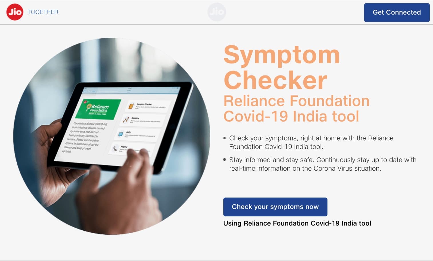 jio coronavirus symptoms checker