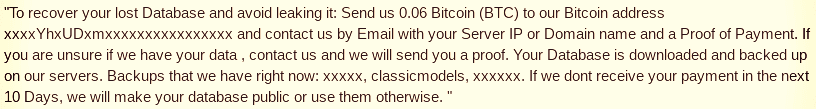 sqldb ransom note