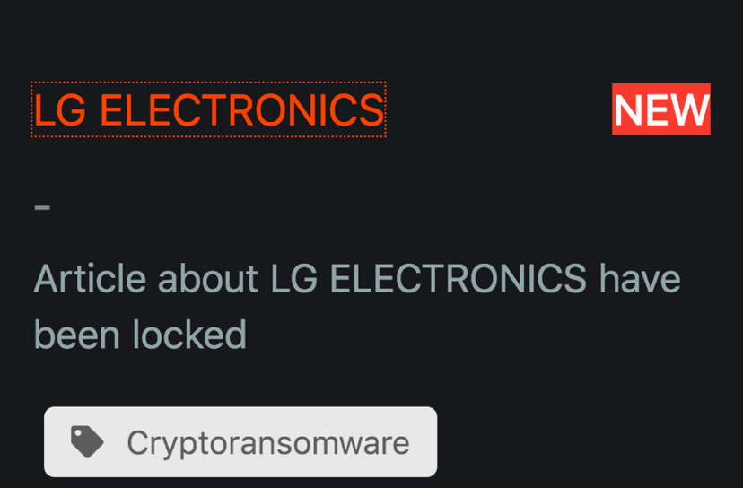 Maze ransomware operators claim to have breached LG Electronics