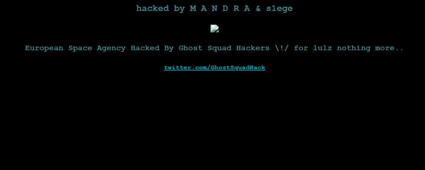 Ghost Squad Hackers defaced a second European Space Agency (ESA) site in a week