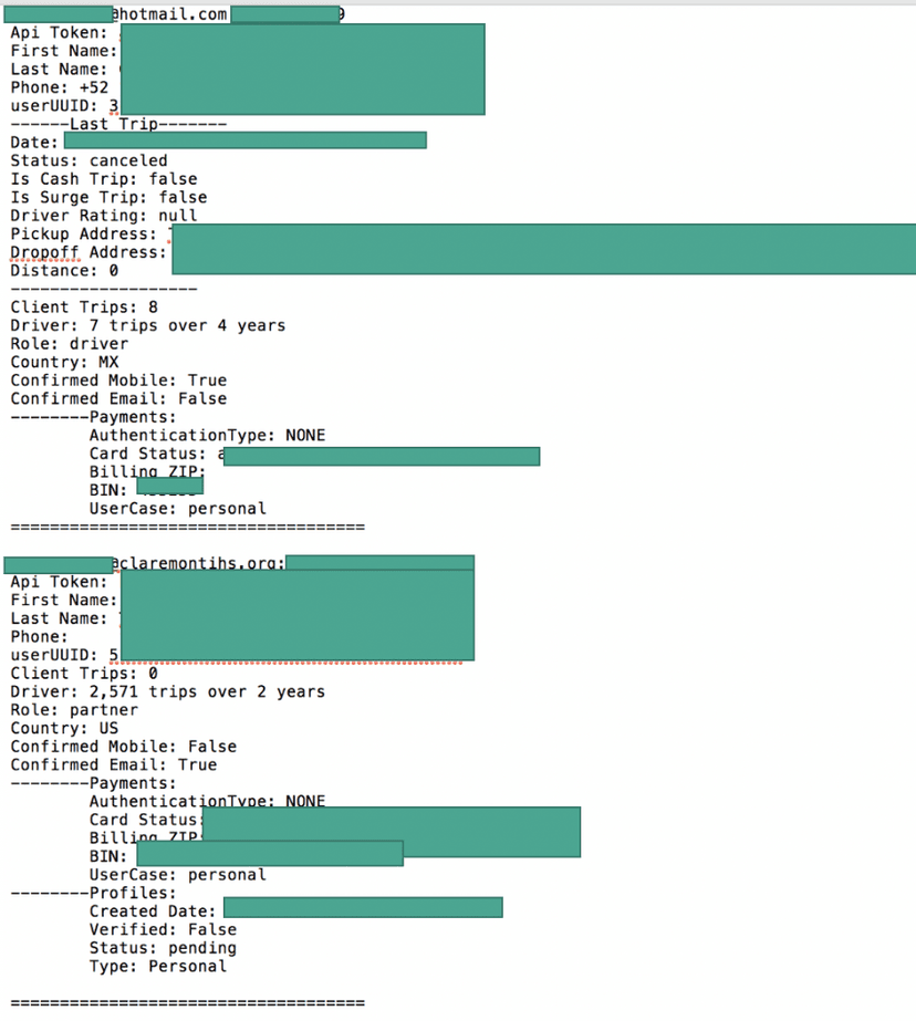 UberEats data leaked on the dark web