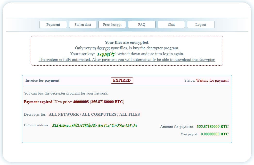 Netwalker ransomware argentina border