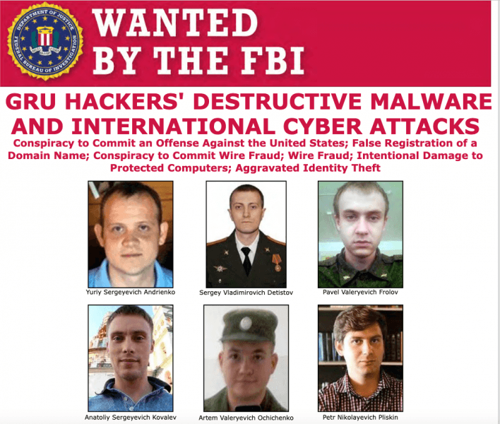 U.S. Charges Russia GRU Intelligence Officers for notorious attacks, including NotPetya