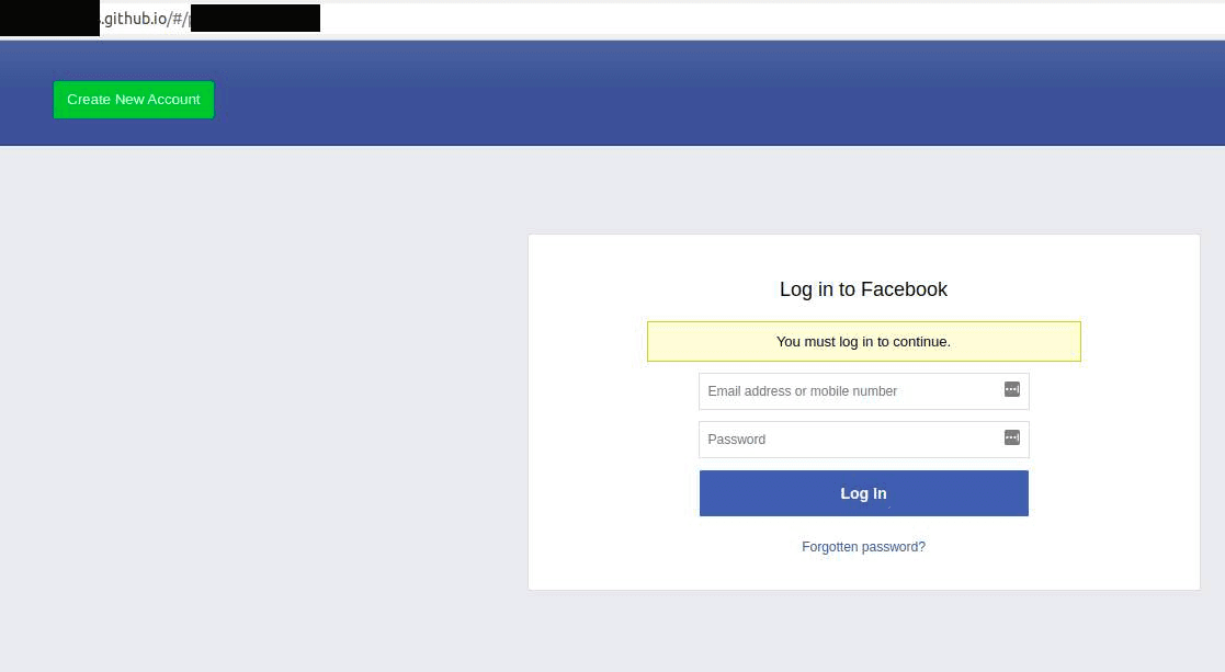 Facebook phishing