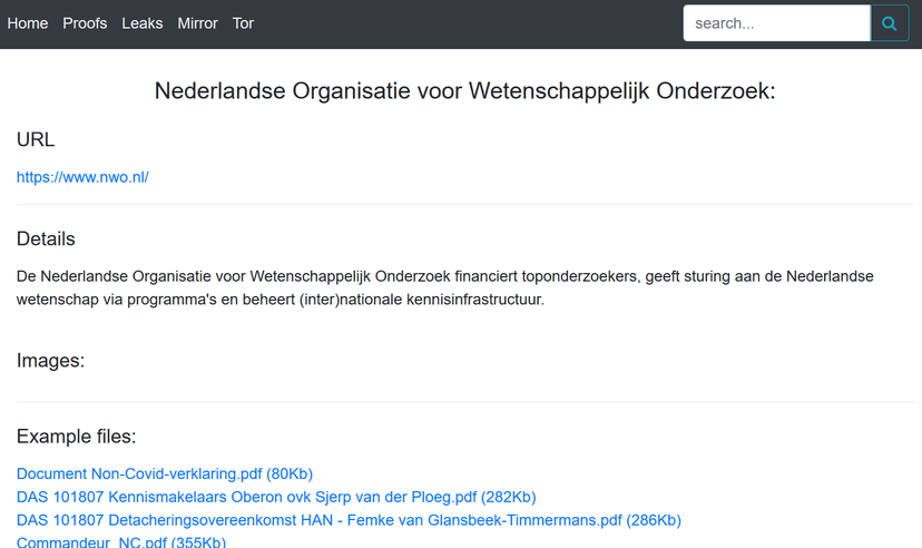 Dutch Research Council (NWO) confirms DoppelPaymer ransomware attack
