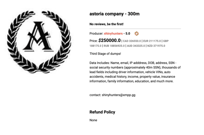 30 million Americans affected by the Astoria Company data breach