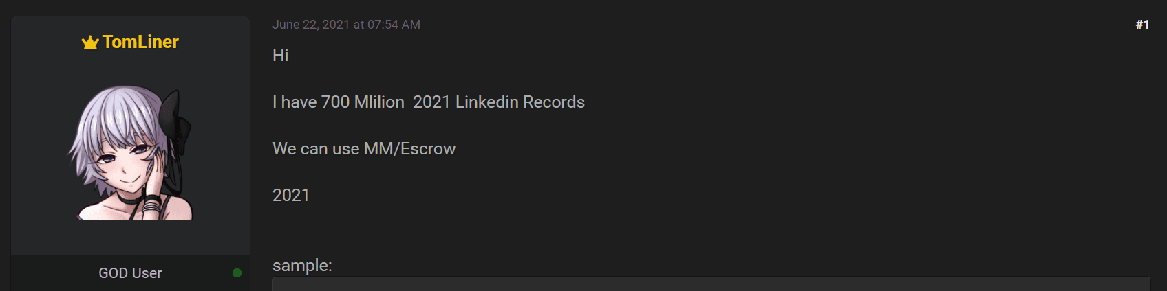 LinkedIn 700m RECORDS