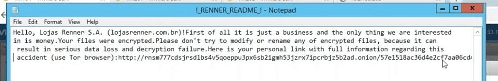 Lojas Renner, Brazilian largest clothing store chain, was hit by ransomware
