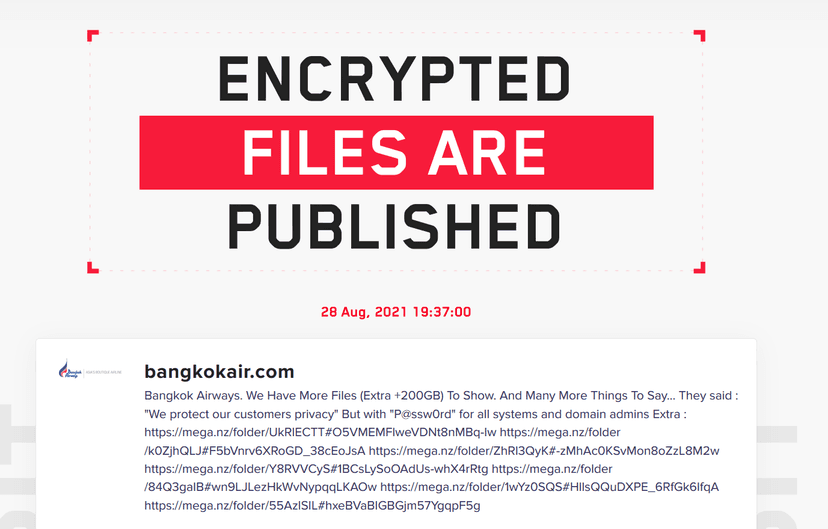 LockBit ransomware operators leak 200GB of data belonging to Bangkok Airways