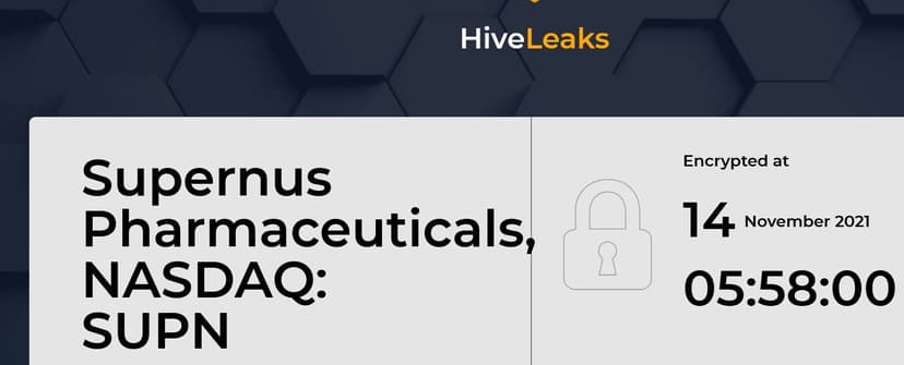 Biopharmaceutical firm Supernus Pharmaceuticals hit by Hive ransomware during an ongoing acquisition