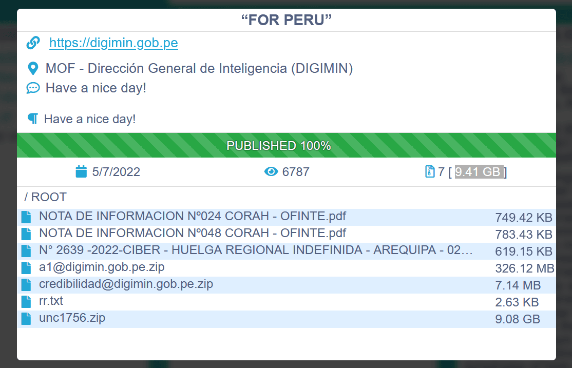 conti ransomware Peru intel