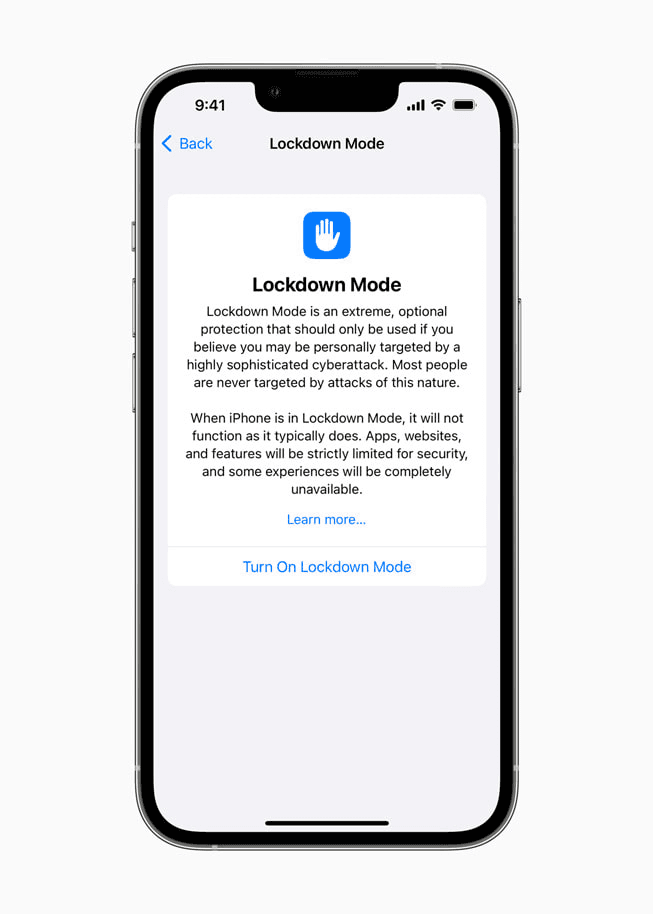 Apple Lockdown Mode will protect users against highly targeted cyberattacks