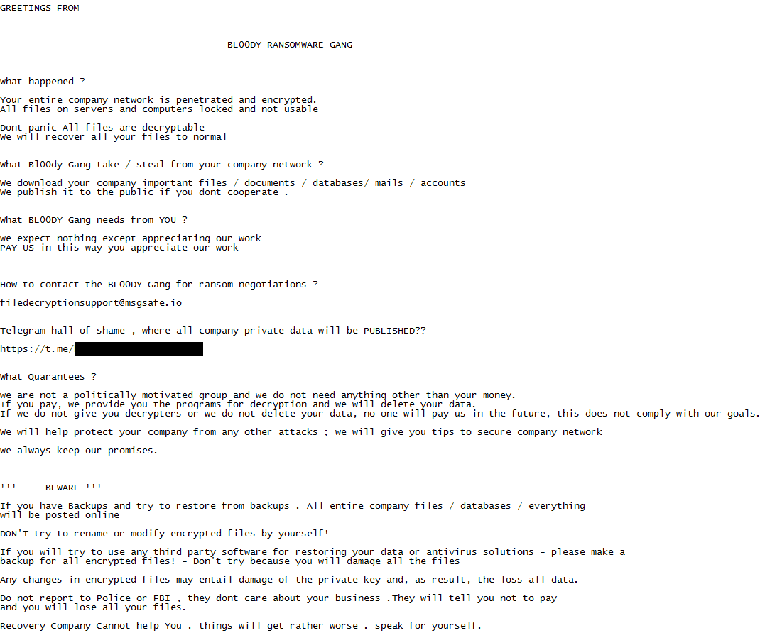 Bl00Dy Ransomware