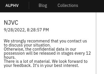 BlackCat ransomware NJVC