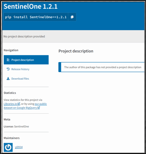 PyPI SentinelOne Package
