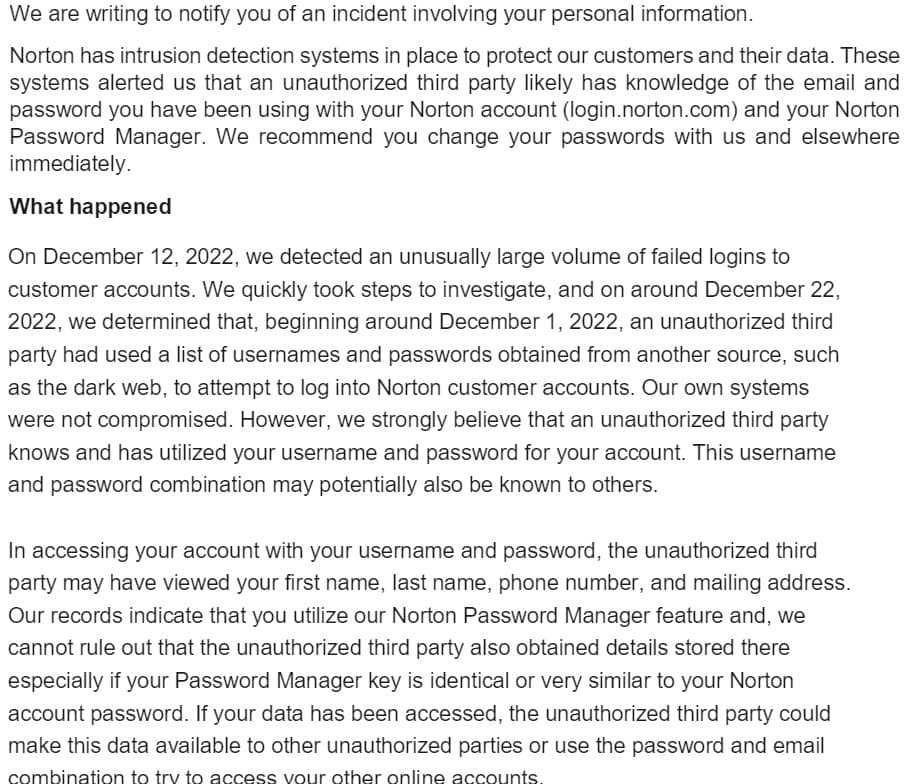 NortonLifeLock: threat actors breached Norton Password Manager accounts