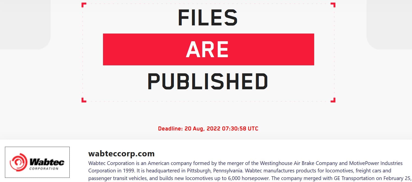 wabtec lockbit ransomware