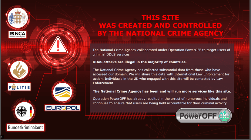 NCA infiltrates the cybercriminal underground with fake DDoS-for-hire sites