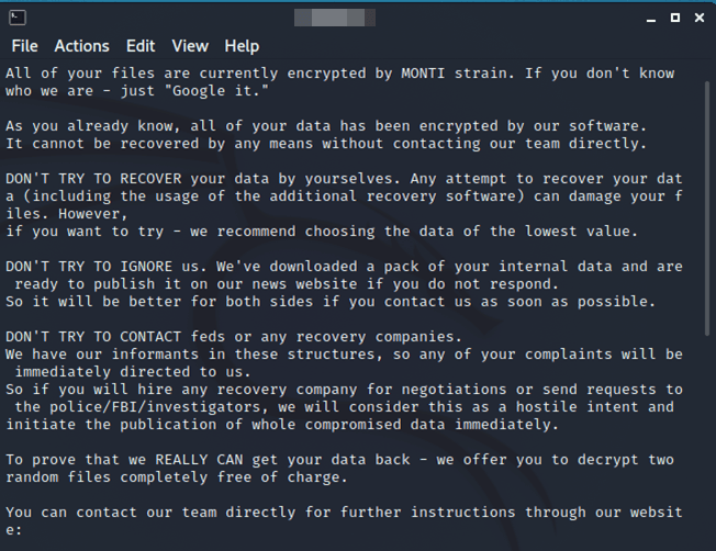 Monti Ransomware gang launched a new Linux encryptor