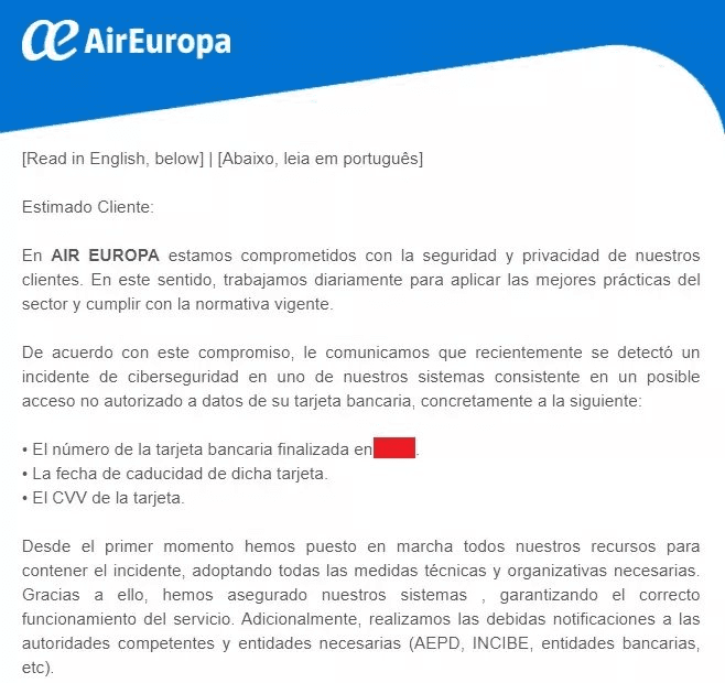Data breach notification