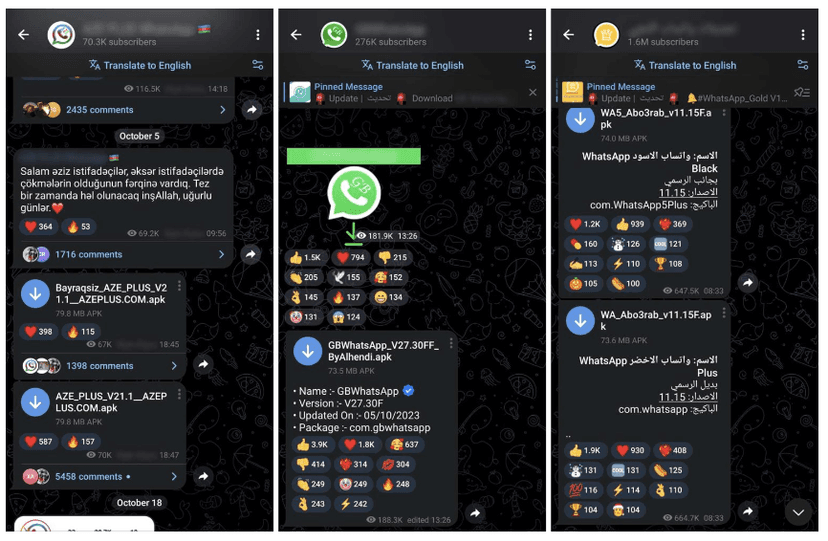 Multiple WhatsApp mods spotted containing the CanesSpy Spyware