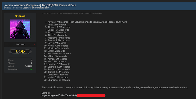 Multiple organizations in Iran were breached by a mysterious hacker