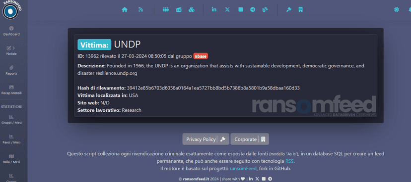 United Nations Development Programme (UNDP) investigates data breach