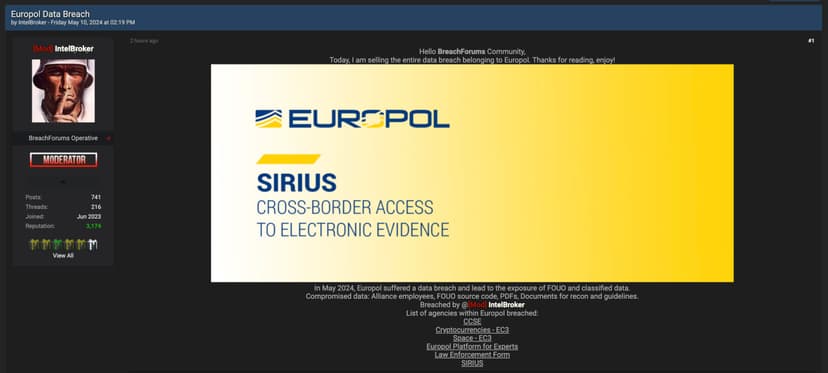 Notorius threat actor IntelBroker claims the hack of the Europol<gwmw style="display:none;"></gwmw>