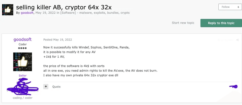 Cybercrime group FIN7 advertises new EDR bypass tool on hacking forums