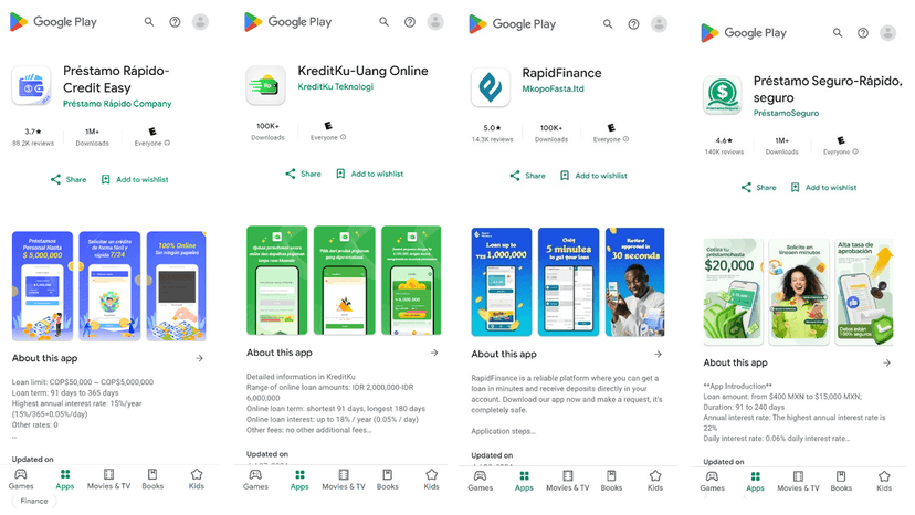 15 SpyLoan Android apps found on Google Play had over 8 million installs